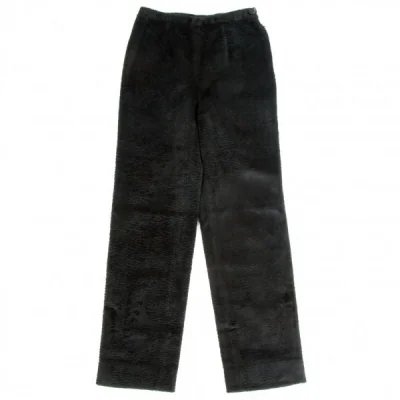 ディーアンドジーD&G サイドジップフェイクファーパンツ 黒