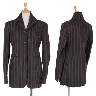 【最終値下げ】ロメオジリROMEO GIGLI マルチストライプ3Bジャケット 茶黄他