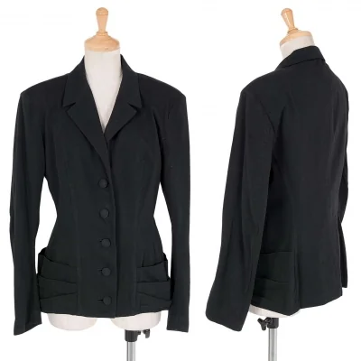 【SALE】ヨウジヤマモト ファムYohji Yamamoto FEMME 裾デザインコットンジャケット 黒
