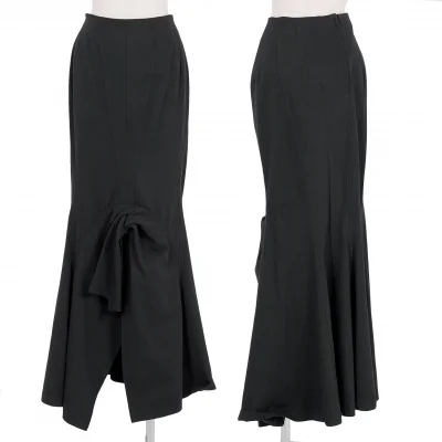 ヨウジヤマモトファムYohji Yamamoto FEMME フロントデザインマーメイドロングスカート 黒