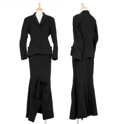 ヨウジヤマモトファムYohji Yamamoto FEMME デザインコットンセットアップスーツ 黒