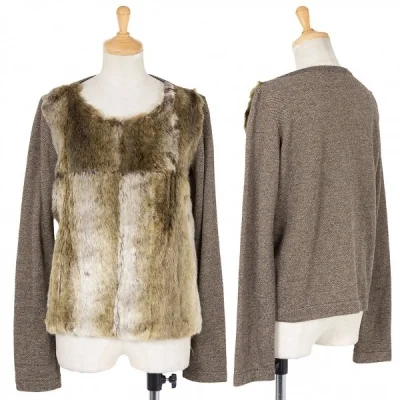 【SALE】トリコ コムデギャルソンtricot COMME des GARCONS フェイクファー切替長袖トップス