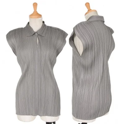 プリーツプリーズPLEATS PLEASE ノースリーブスキッパー グレー