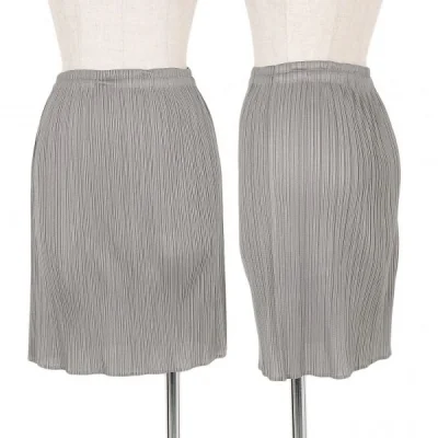 プリーツプリーズPLEATS PLEASE プリーツミニスカート グレー