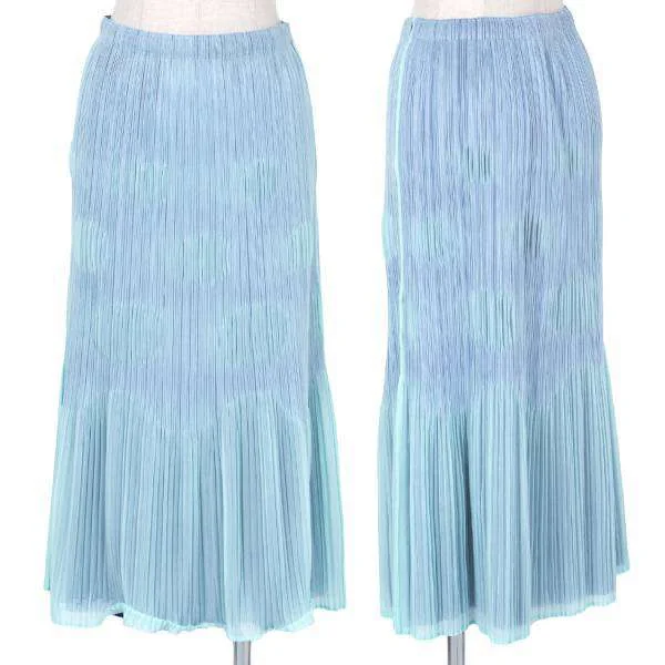 (SALE) PLEATS PLEASE Polka dot pleated scheme skirt Sky blue 3 K-29206_001