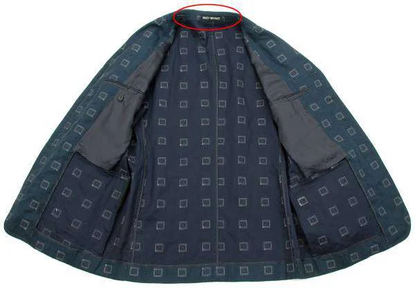 イッセイミヤケ メンISSEYMIYAKE MEN 4Bリネン刺し子ジャケット 紺白
