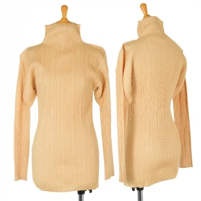 【SALE】プリーツプリーズPLEATS PLEASE ハイネックカットソー 淡オレンジ