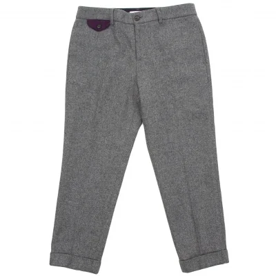ポールスミスPaul Smith  タブポケットダブルウールパンツ グレー紫