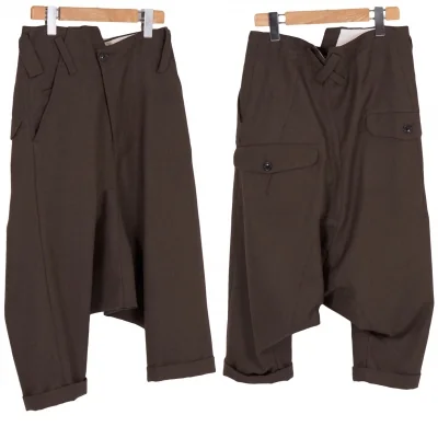 (SALE) GANRYU Wool  asymmetry Dropped Crotch pants