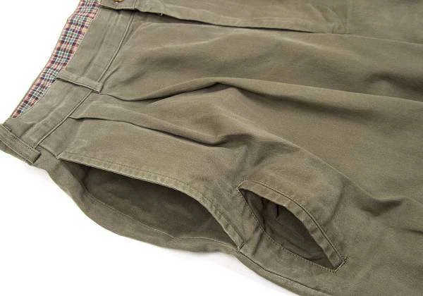 パパスPapas コットンバックジップポケットパンツ カーキM (K-29498)