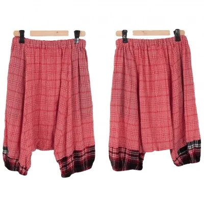 【SALE】コムコム コムデギャルソンCOMME des GARCONS ウールグレンチェックサルエルパンツ