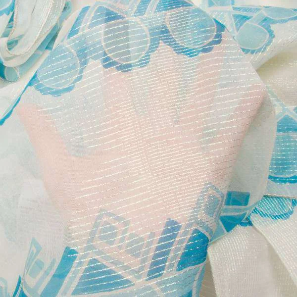 アナスイ　ワンピース　シルク　ラメ入り アナスイANNA SUI ラメ刺繍装飾シルクワンピース 生成青2 | DC