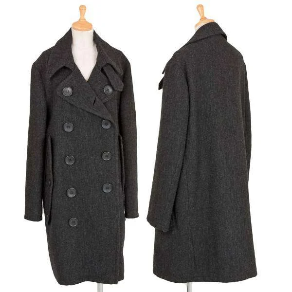 【SALE】リミフゥLIMI feu 霜降りヘリンボーンデカボタンコート