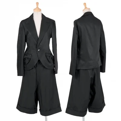【SALE】リミフゥLIMI feu サテンギャバポケットリボンセットアップスーツ 黒