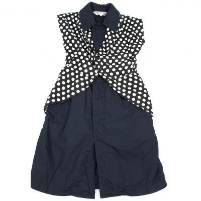 コムコム コムデギャルソンCOMME des GARCONS 製品洗いドットベストレイヤードワンピース