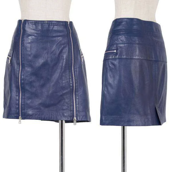 【SALE】マックキュー アレキサンダーマックイーンMcQ Alexander McQUEEN ラムレザージップデザインスカート
