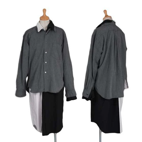 コムデギャルソンCOMME des GARCONS ３枚仕立て製品染めロングシャツコート