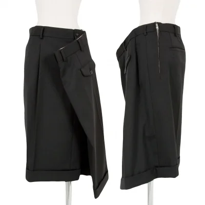 【SALE】コムデギャルソンCOMME des GARCONS 1タックスーパーワイドデザインウールスカート 黒