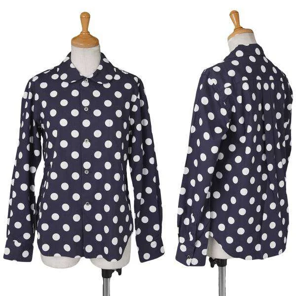 コムコム コムデギャルソンCOMME des GARCONS ラウンドカラー水玉コットンブラウス