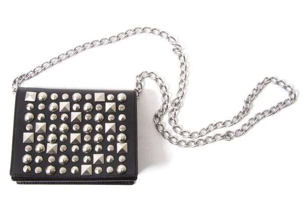 ジュンヤワタナベJUNYA WATANABE スタッズレザーミニポーチ 黒 (K-30124)