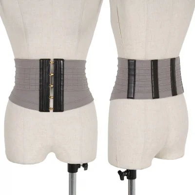 イヴサンローランYves Saint Laurent リブレザー切替コルセットベルト