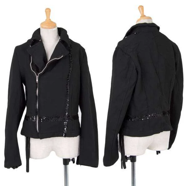 【SALE】コムコム コムデギャルソンCOMME des GARCONSポリスパンコール装飾ダブルライダース