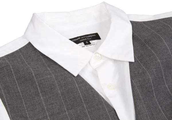 コムデギャルソンオムプリュス ドッキングシャツ 白 L 25SS コムデギャルソンオムプリュスCOMME des GARCONS HOMME PLUS ベスト