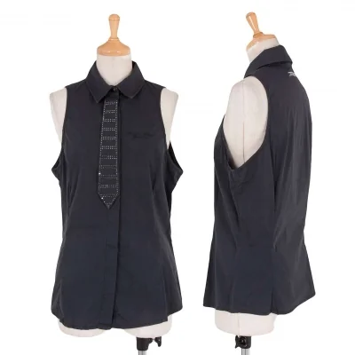 【SALE】ジャンポールゴルチエ ジーンズJPG JEAN'S ラインストーンネクタイノースリーブストレッチシャツ