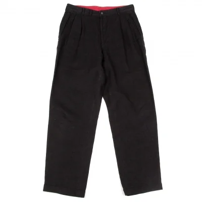 【SALE】パパスPapas リネン2タックパンツ 黒