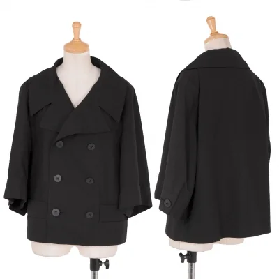 リミフゥLIMI feu ワイドスリーブデザインショートトレンチコート 黒