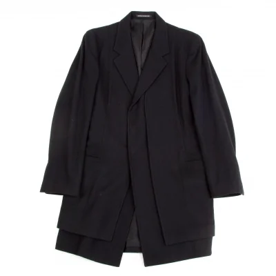 ヨウジヤマモト プールオム yohji yamamoto pour homme レイヤードチェスターウールコート