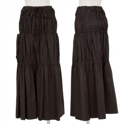 ジャンポールゴルチエ ファムJean Paul GAULTIER FEMME コットンギャザースカート 赤茶