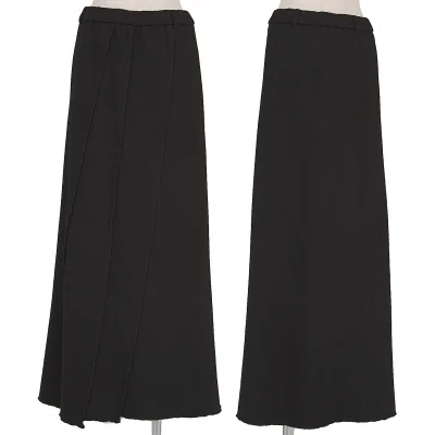 プルドゥpour deux ウール巻きロックAラインスカート 黒