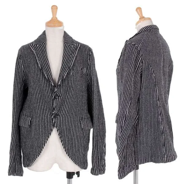 【最終値下げ】コムコム コムデギャルソンCOMME des GARCONS ウールストライプ縮絨ジャケット