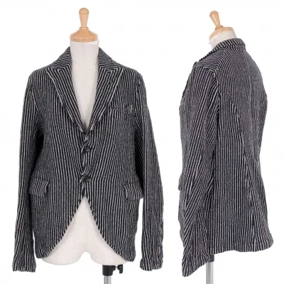 【最終値下げ】コムコム コムデギャルソンCOMME des GARCONS ウールストライプ縮絨ジャケット