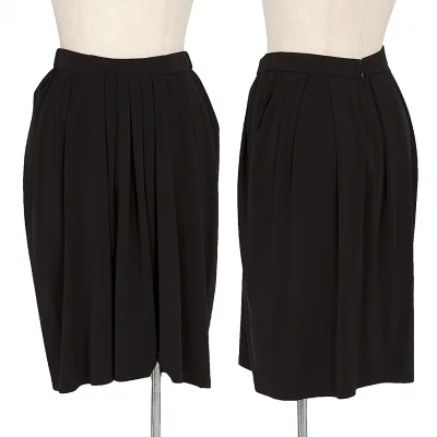 レキップヨシエイナバL'EQUIPE YOSHIE INABA ストレッチカプリーツスカート 黒