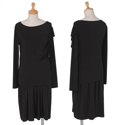 レキップヨシエイナバL'EQUIPE YOSHIE INABA サイドフリルデザインストレッチセットアップ 黒