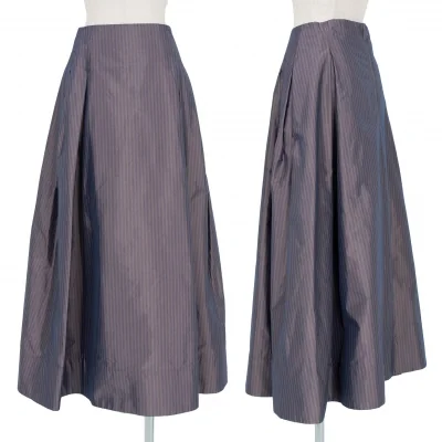 ワイズY's ポリエステルストライプボックスプリーツスカート 薄紫他