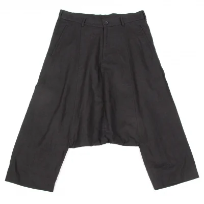 コムコム コムデギャルソンCOMME des GARCONS 製品洗いリネンサルエルパンツ 黒