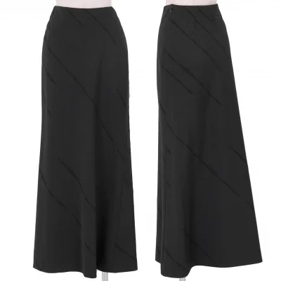 【最終値下げ】ジャンポールゴルチエ ファムJean Paul GAULTIER FEMME クラッシュ加工デザインロングスカート 黒