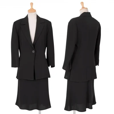 プロポーションボディドレッシングPROPORTION BODY DRESSING シフォンジャケットセットアップスーツ 黒