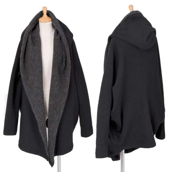 ジュンヤワタナベ コムデギャルソンJUNYA WATANABE COMME des GARCONSウールナイロン裏起毛フードカーディガン