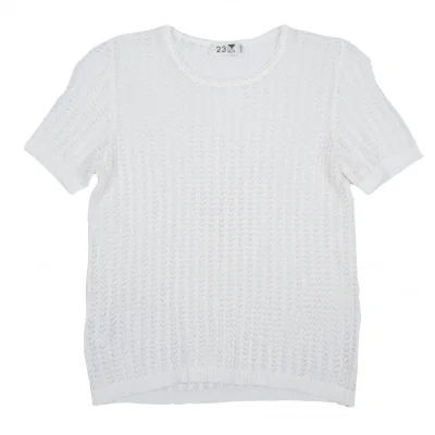 【SALE】23区 レース半袖ニットトップス