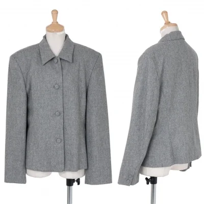 【SALE】マドモアゼルノンノンMademoiselle NON NON GUABEO SUPER120’s カシミヤ混ウールジャケット 杢グレー