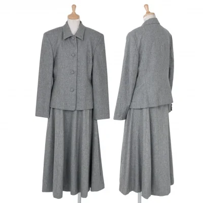 マドモアゼルノンノンMademoiselle NON NON GUABEO SUPER120’s カシミヤ混ウールセットアップスーツ 杢グレー