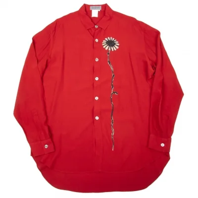 ヨウジヤマモト プールオム Yohji Yamamoto POUR HOMMEひまわりプリントレーヨンシャツ