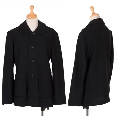 【SALE】トリコ コムデギャルソンtricot COMME des GARCONSウールレイヤードデザインラウンドカラージャケット 黒