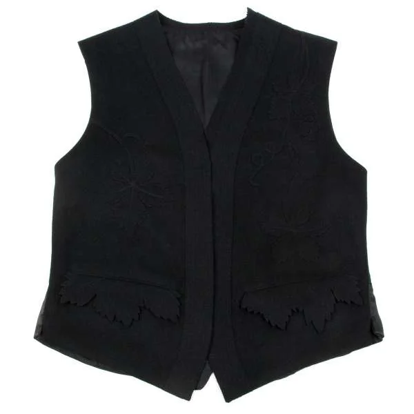 【SALE】ヨウジヤマモト プールオムYohji Yamamoto POUR HOMMEフェルトリーフ装飾ジレ