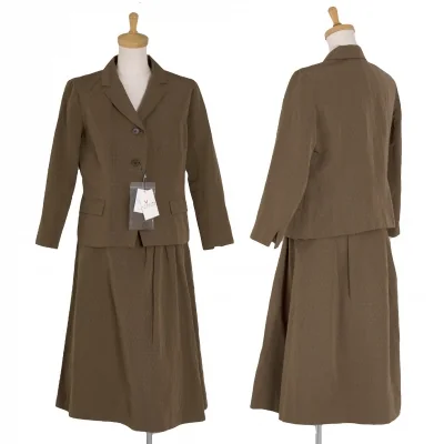 【SALE】レキップ ヨシエイナバL'EQUIPE yoshie inaba ジャガード織セットアップスーツ モカ