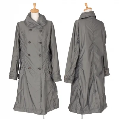 イッセイミヤケISSEY MIYAKE ポリショールカラーダブルコート